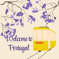 Welcome to Portugal. Tourist banner, postcard.